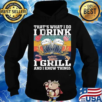 Beer that's what i do i drink i grill and i know things vintage retro s Hoodie