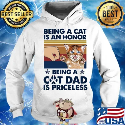 Being a Cat is an honor being a cat dad is priceless paw vintage retro s Hoodie