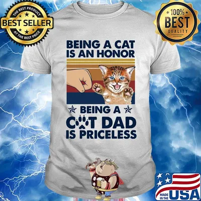 Being a Cat is an honor being a cat dad is priceless paw vintage retro shirt