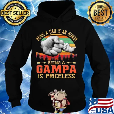 Being a das is an honor being a grandpa is priceless happy fathers day vintage retro s Hoodie
