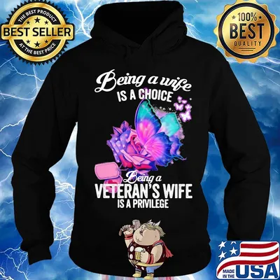 Being a wife is a choice being a veteran's wife is a privilege rose butterfly s Hoodie