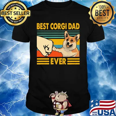 Best Corgi Dad Ever Vintage Retro Shirt