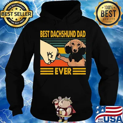 Best Dachshund Dad Ever Vintage Retro Shirt Hoodie