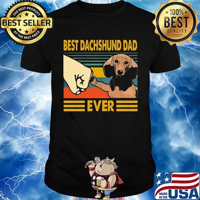 Best Dachshund Dad Ever Vintage Retro Shirt