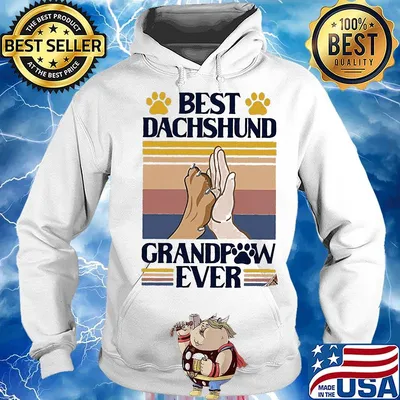 Best dachshund grandpaw ever vintage retro s Hoodie