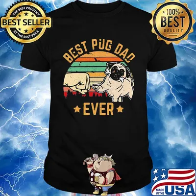 Best pug dad ever vintage retro shirt