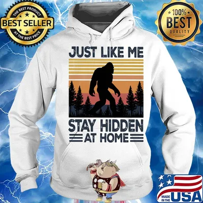 Bigfoot just like me stay hidden at home vintage retro s Hoodie