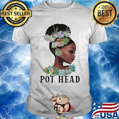 Black girl flower pot head shirt
