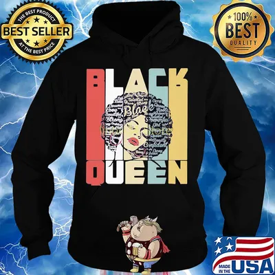 Black queen vintage retro s Hoodie