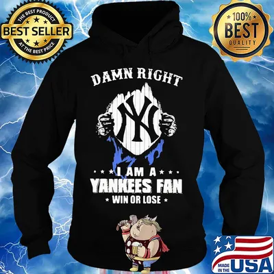 Blood insides damn right i am a new york yankees fan win or lose stars s Hoodie