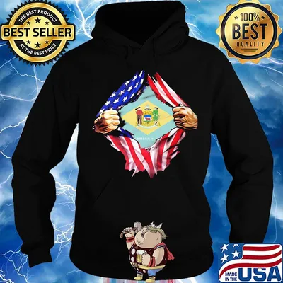 Blood insides delaware state flag american flag independence day s Hoodie