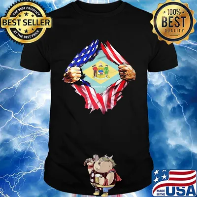 Blood insides delaware state flag american flag independence day shirt