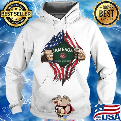 Blood insides jameson irish whiskey american flag independence day s Hoodie