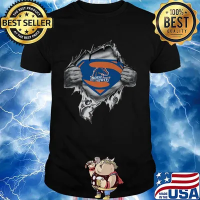 Blood insides superman boise state broncos shirt