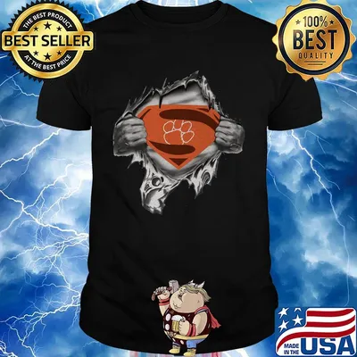 Blood insides superman clemson tigers shirt