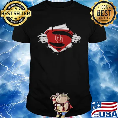 Blood insides superman oklahoma sooners football shirt