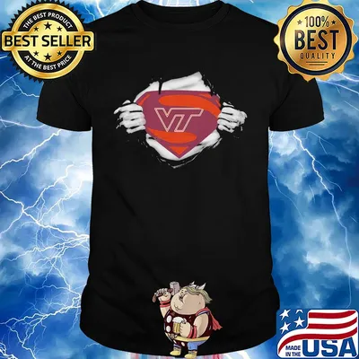 Blood insides superman virginia tech hokies football shirt