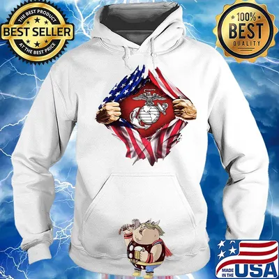 Blood insides united states marine corps american flag independence day s Hoodie