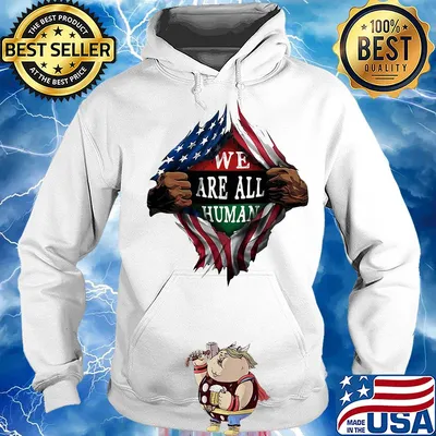 Blood insides we are all human american flag independence day s Hoodie