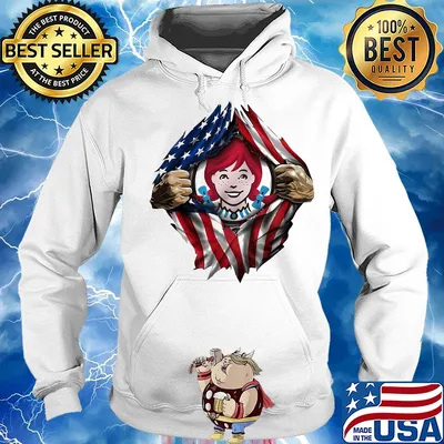 Blood insides wendy's american flag independence day s Hoodie
