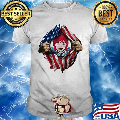 Blood insides wendy's american flag independence day shirt