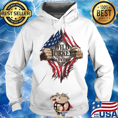 Blood insides wild turkey bourbon whiskey american flag independence day s Hoodie