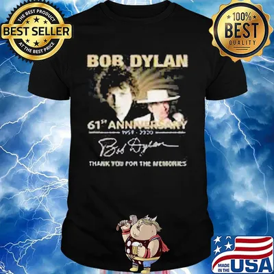 Bob dylan 61st anniversary 1959 2020 thank you for the memories signature lights shirt