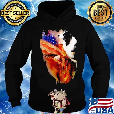 Border Collie American Wings Independence Day Shirt Hoodie