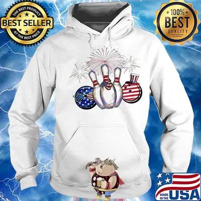 Bowling firework american flag independence day s Hoodie