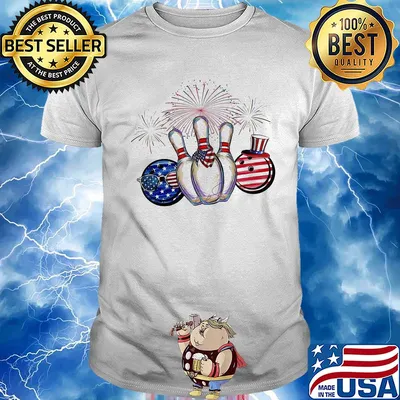Bowling firework american flag independence day shirt