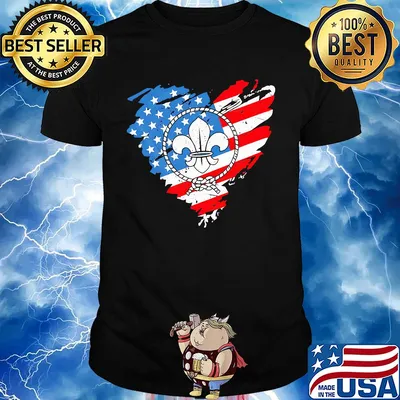 Boy scout flag heart american flag independence day shirt