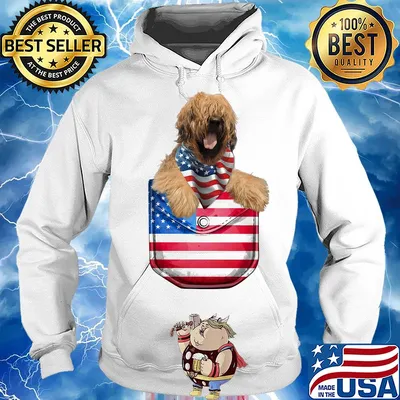 Briard pocket american flag independence day s Hoodie