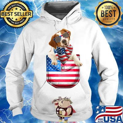 Brittany pocket american flag independence day s Hoodie
