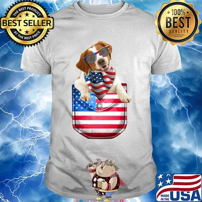 Brittany pocket american flag independence day shirt