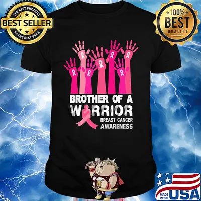 Brother of a warrior breast cancer awareness shirt