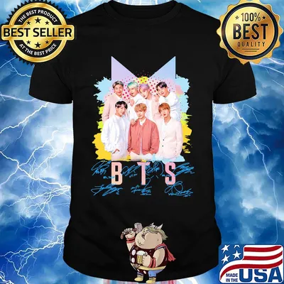 Bts band members signatures shirt