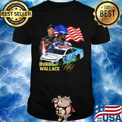 Bubba wallace american flag independence day signature shirt