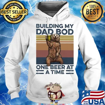 Building my dad bod one beer at a time bear vintage s Hoodie