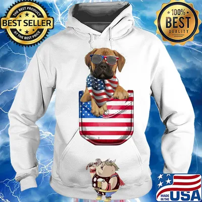 Bullmastiff pocket american flag independence day s Hoodie