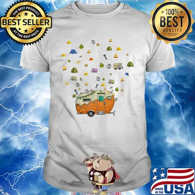 CAMPING TENTS FLASHLIGHT FIREWOOD SHIRT