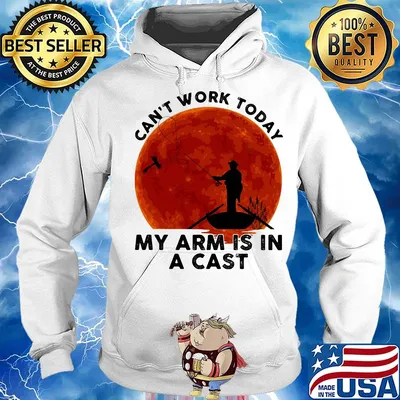 Can't Work Tody My Arm Is In A Cast Sunset Boat Shirt Hoodie