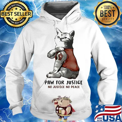 Cat juneteenth paw for justice no justice no peace s Hoodie