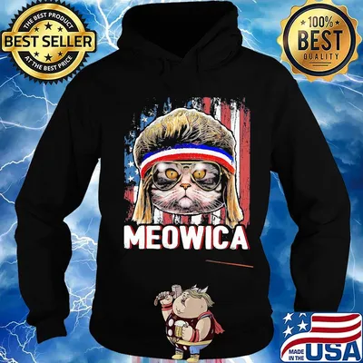Cat meowica american flag independence day s Hoodie