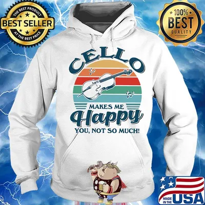 Cello makes me happy you not so much vintage retro s Hoodie