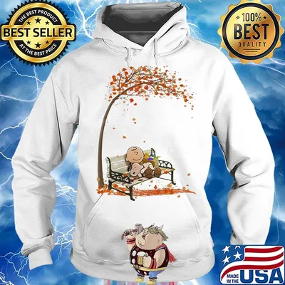 Charlie brown hug snoopy fall maple leaves s Hoodie