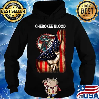 Cherokee blood american flag independence day s Hoodie