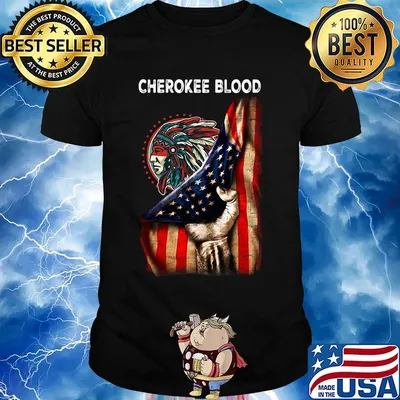 Cherokee blood american flag independence day shirt