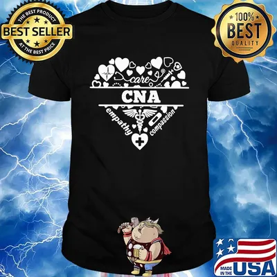Cna care empathy compassion heartbeat heart shirt