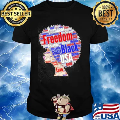Confident caramel freedom versatile smart black queen USA shirt