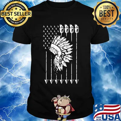 Cool Native American Arrow And Teepee Flag Shirt